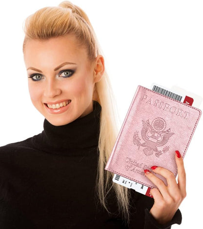 Eoehro Passport Holder for Travel Essentials, Passport Wallet Cover Case for Travel Must Haves Accessories,Passport Book Holders for Women and Men(black)