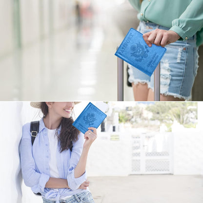 Eoehro Passport Holder for Travel Essentials, Passport Wallet Cover Case for Travel Must Haves Accessories,Passport Book Holders for Women and Men(black)