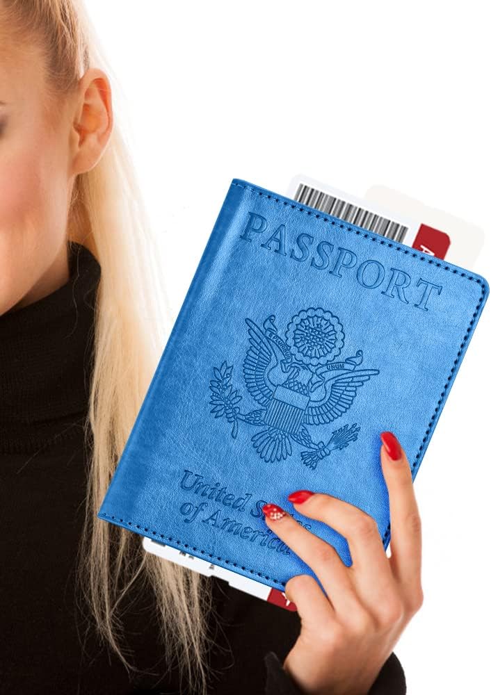 Eoehro Passport Holder for Travel Essentials, Passport Wallet Cover Case for Travel Must Haves Accessories,Passport Book Holders for Women and Men(black)
