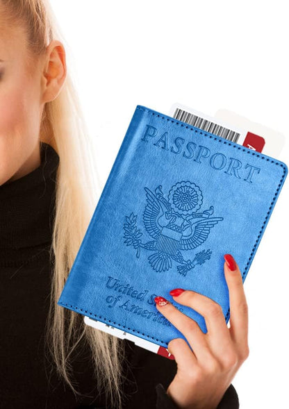 Eoehro Passport Holder for Travel Essentials, Passport Wallet Cover Case for Travel Must Haves Accessories,Passport Book Holders for Women and Men(black)