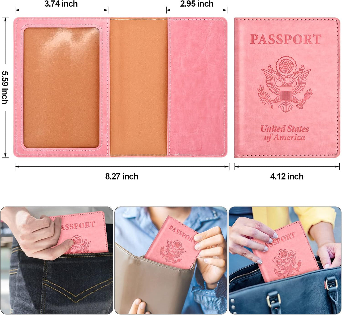 Eoehro Passport Holder for Travel Essentials, Passport Wallet Cover Case for Travel Must Haves Accessories,Passport Book Holders for Women and Men(black)