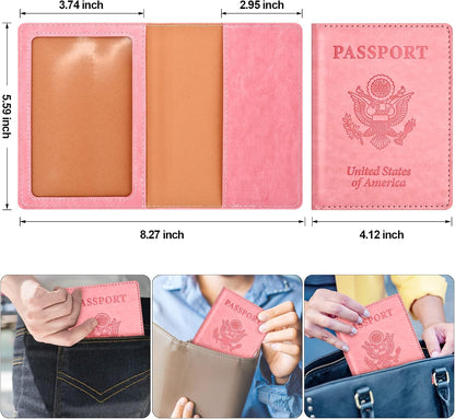 Eoehro Passport Holder for Travel Essentials, Passport Wallet Cover Case for Travel Must Haves Accessories,Passport Book Holders for Women and Men(black)