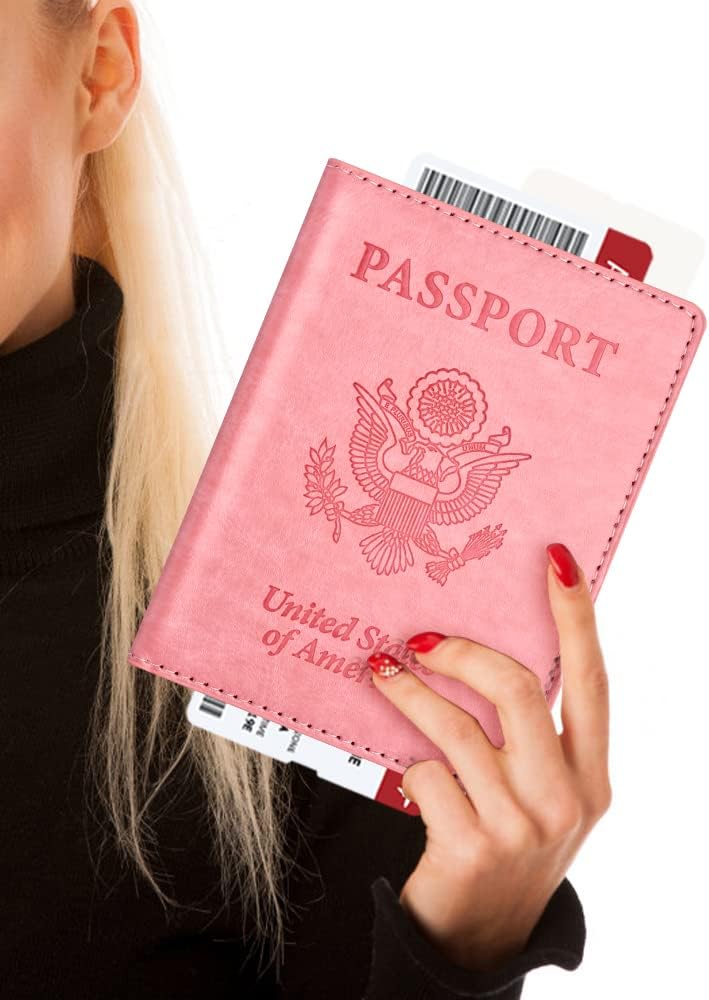 Eoehro Passport Holder for Travel Essentials, Passport Wallet Cover Case for Travel Must Haves Accessories,Passport Book Holders for Women and Men(black)