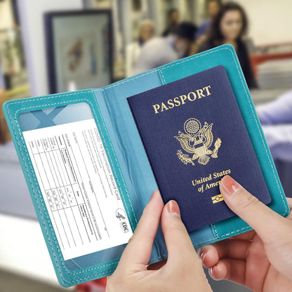Eoehro Passport Holder for Travel Essentials, Passport Wallet Cover Case for Travel Must Haves Accessories,Passport Book Holders for Women and Men(black)