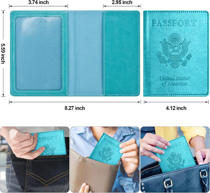 Eoehro Passport Holder for Travel Essentials, Passport Wallet Cover Case for Travel Must Haves Accessories,Passport Book Holders for Women and Men(black)