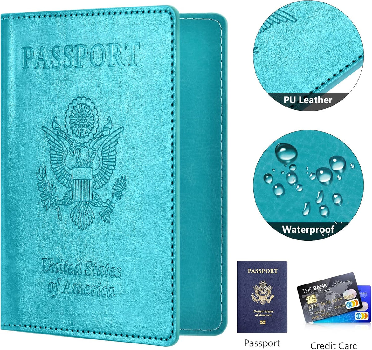 Eoehro Passport Holder for Travel Essentials, Passport Wallet Cover Case for Travel Must Haves Accessories,Passport Book Holders for Women and Men(black)