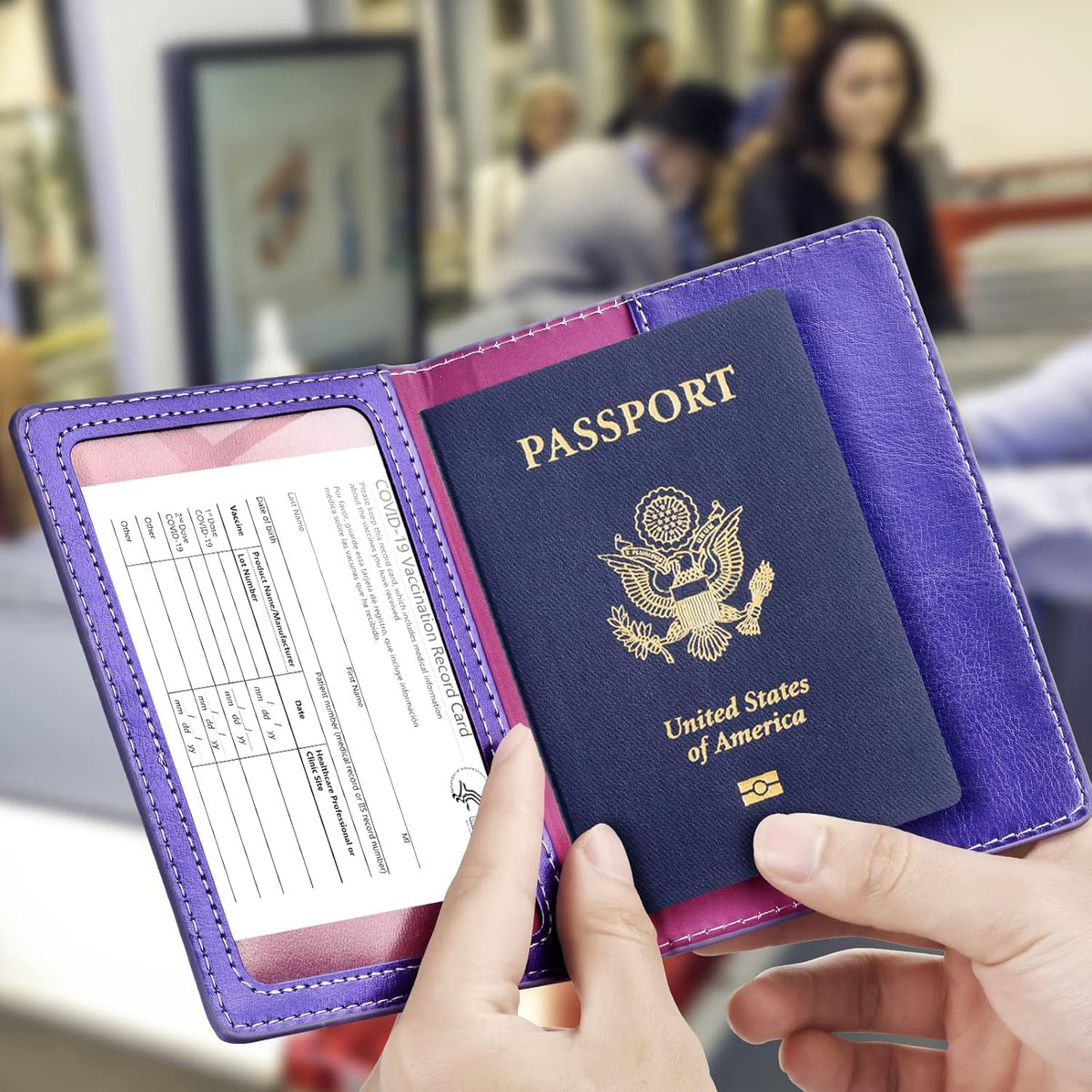 Eoehro Passport Holder for Travel Essentials, Passport Wallet Cover Case for Travel Must Haves Accessories,Passport Book Holders for Women and Men(black)