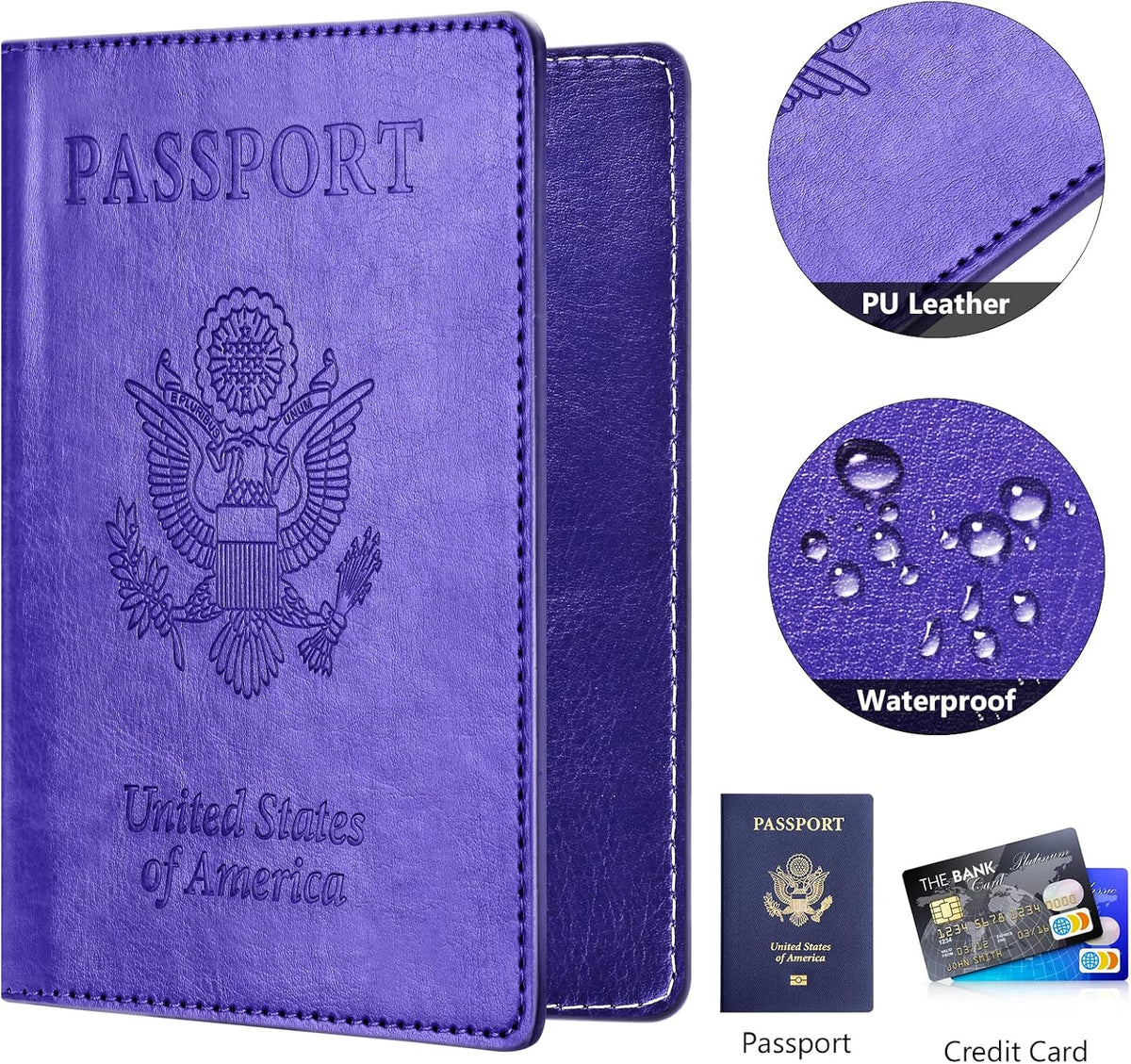 Eoehro Passport Holder for Travel Essentials, Passport Wallet Cover Case for Travel Must Haves Accessories,Passport Book Holders for Women and Men(black)