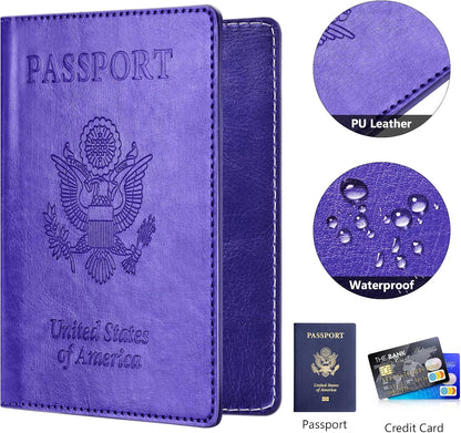 Eoehro Passport Holder for Travel Essentials, Passport Wallet Cover Case for Travel Must Haves Accessories,Passport Book Holders for Women and Men(black)