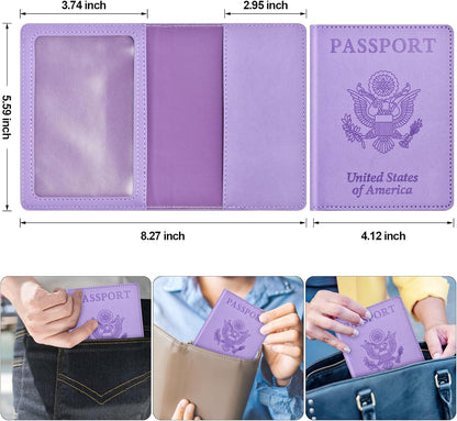 Eoehro Passport Holder for Travel Essentials, Passport Wallet Cover Case for Travel Must Haves Accessories,Passport Book Holders for Women and Men(black)
