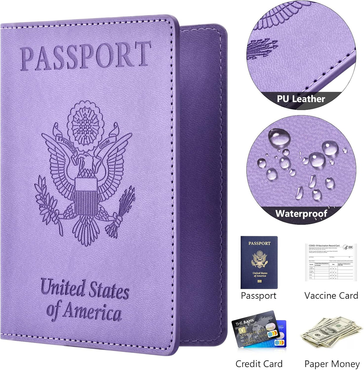 Eoehro Passport Holder for Travel Essentials, Passport Wallet Cover Case for Travel Must Haves Accessories,Passport Book Holders for Women and Men(black)