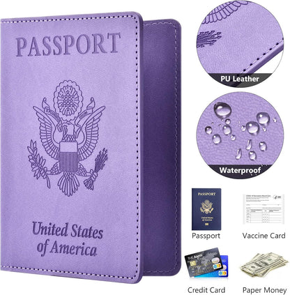 Eoehro Passport Holder for Travel Essentials, Passport Wallet Cover Case for Travel Must Haves Accessories,Passport Book Holders for Women and Men(black)