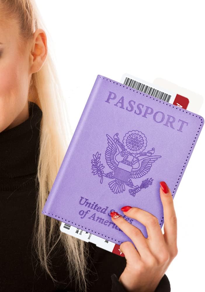 Eoehro Passport Holder for Travel Essentials, Passport Wallet Cover Case for Travel Must Haves Accessories,Passport Book Holders for Women and Men(black)