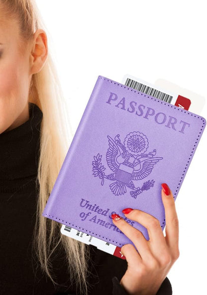 Eoehro Passport Holder for Travel Essentials, Passport Wallet Cover Case for Travel Must Haves Accessories,Passport Book Holders for Women and Men(black)