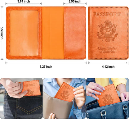 Eoehro Passport Holder for Travel Essentials, Passport Wallet Cover Case for Travel Must Haves Accessories,Passport Book Holders for Women and Men(black)