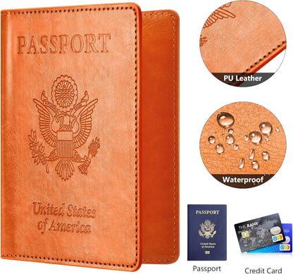 Eoehro Passport Holder for Travel Essentials, Passport Wallet Cover Case for Travel Must Haves Accessories,Passport Book Holders for Women and Men(black)