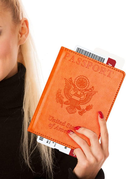 Eoehro Passport Holder for Travel Essentials, Passport Wallet Cover Case for Travel Must Haves Accessories,Passport Book Holders for Women and Men(black)