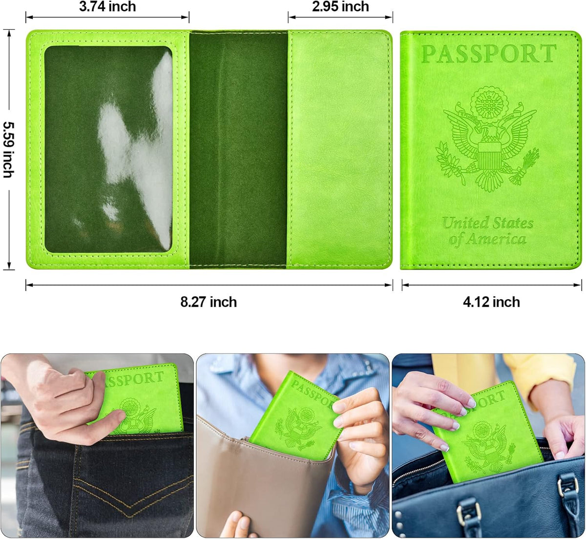 Eoehro Passport Holder for Travel Essentials, Passport Wallet Cover Case for Travel Must Haves Accessories,Passport Book Holders for Women and Men(black)