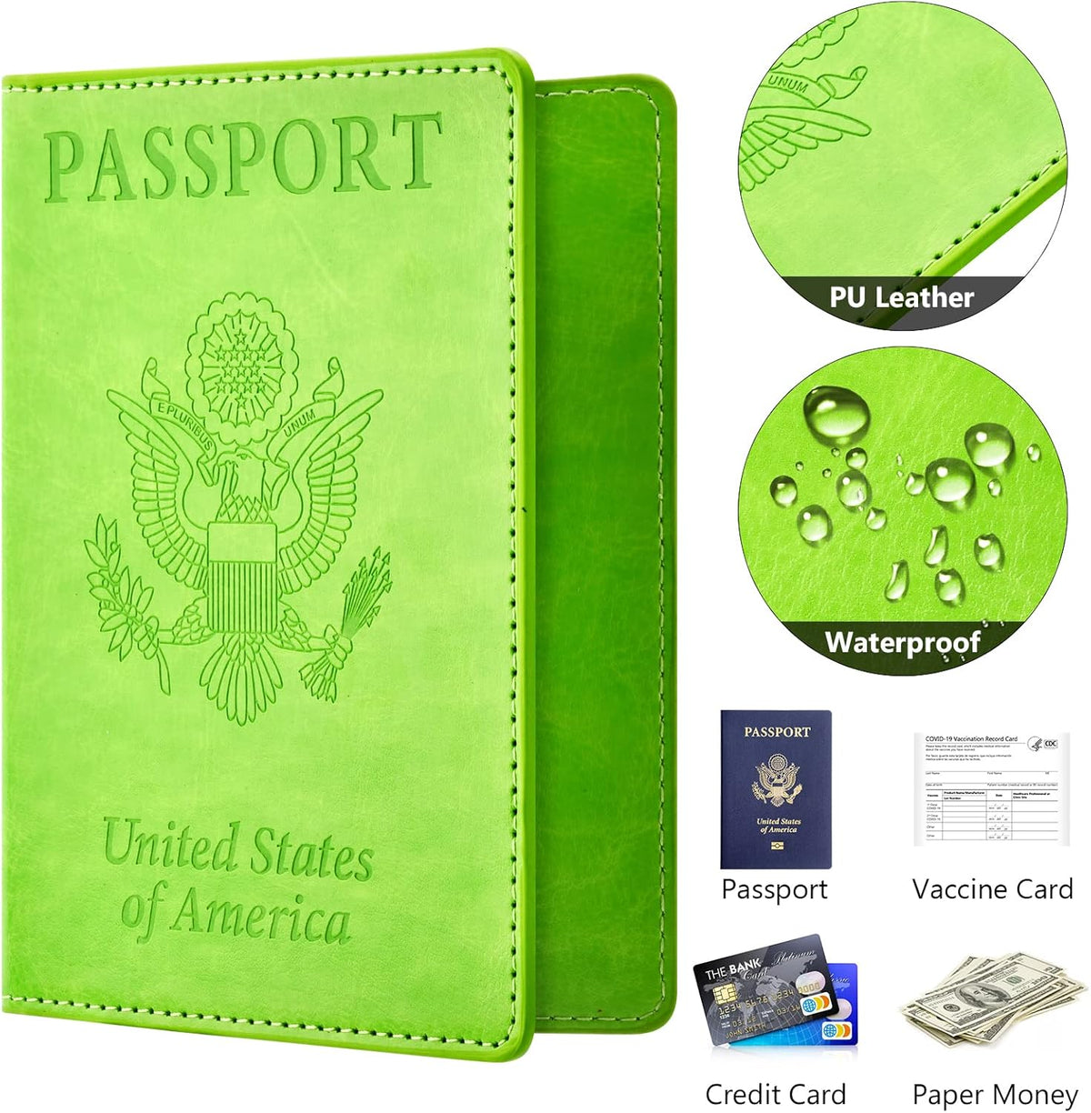 Eoehro Passport Holder for Travel Essentials, Passport Wallet Cover Case for Travel Must Haves Accessories,Passport Book Holders for Women and Men(black)