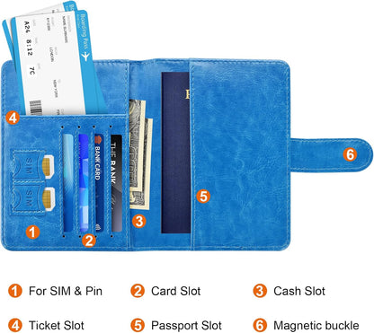 Eoehro Passport Holder for Travel Essentials, Passport Wallet Cover Case for Travel Must Haves Accessories,Passport Book Holders for Women and Men(black)
