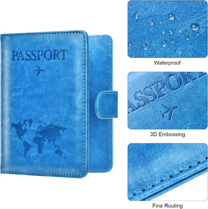 Eoehro Passport Holder for Travel Essentials, Passport Wallet Cover Case for Travel Must Haves Accessories,Passport Book Holders for Women and Men(black)