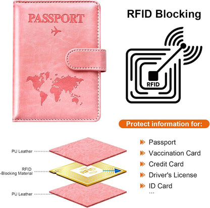 Eoehro Passport Holder for Travel Essentials, Passport Wallet Cover Case for Travel Must Haves Accessories,Passport Book Holders for Women and Men(black)