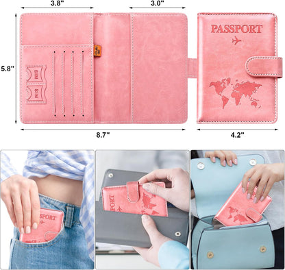 Eoehro Passport Holder for Travel Essentials, Passport Wallet Cover Case for Travel Must Haves Accessories,Passport Book Holders for Women and Men(black)
