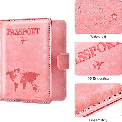Eoehro Passport Holder for Travel Essentials, Passport Wallet Cover Case for Travel Must Haves Accessories,Passport Book Holders for Women and Men(black)