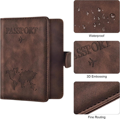 Eoehro Passport Holder for Travel Essentials, Passport Wallet Cover Case for Travel Must Haves Accessories,Passport Book Holders for Women and Men(black)