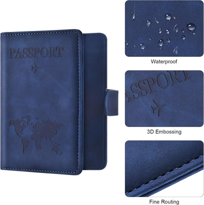 Eoehro Passport Holder for Travel Essentials, Passport Wallet Cover Case for Travel Must Haves Accessories,Passport Book Holders for Women and Men(black)