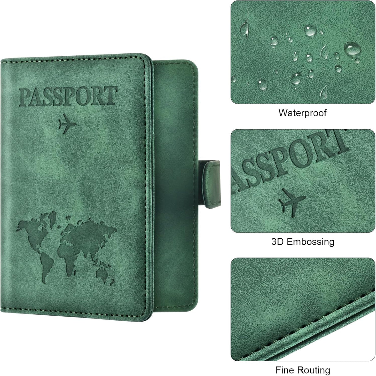 Eoehro Passport Holder for Travel Essentials, Passport Wallet Cover Case for Travel Must Haves Accessories,Passport Book Holders for Women and Men(black)