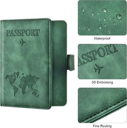 Eoehro Passport Holder for Travel Essentials, Passport Wallet Cover Case for Travel Must Haves Accessories,Passport Book Holders for Women and Men(black)