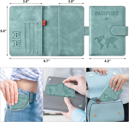 Eoehro Passport Holder for Travel Essentials, Passport Wallet Cover Case for Travel Must Haves Accessories,Passport Book Holders for Women and Men(black)