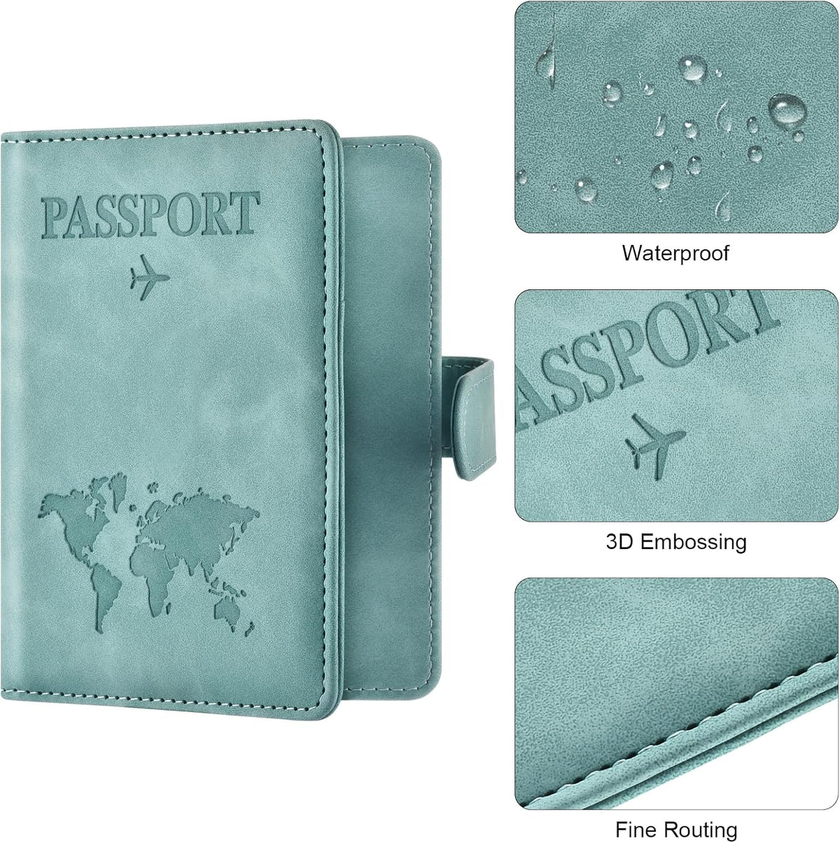 Eoehro Passport Holder for Travel Essentials, Passport Wallet Cover Case for Travel Must Haves Accessories,Passport Book Holders for Women and Men(black)