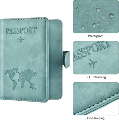 Eoehro Passport Holder for Travel Essentials, Passport Wallet Cover Case for Travel Must Haves Accessories,Passport Book Holders for Women and Men(black)