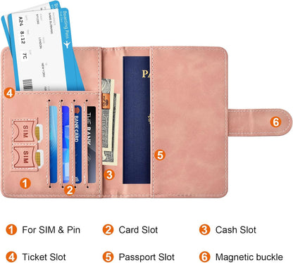 Eoehro Passport Holder for Travel Essentials, Passport Wallet Cover Case for Travel Must Haves Accessories,Passport Book Holders for Women and Men(black)