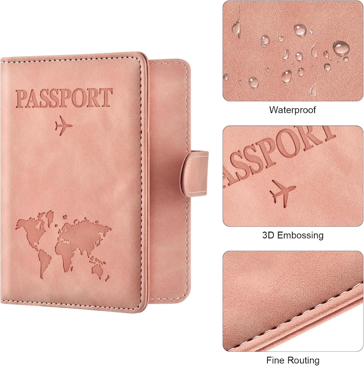 Eoehro Passport Holder for Travel Essentials, Passport Wallet Cover Case for Travel Must Haves Accessories,Passport Book Holders for Women and Men(black)
