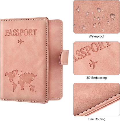 Eoehro Passport Holder for Travel Essentials, Passport Wallet Cover Case for Travel Must Haves Accessories,Passport Book Holders for Women and Men(black)