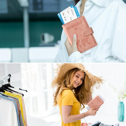Eoehro Passport Holder for Travel Essentials, Passport Wallet Cover Case for Travel Must Haves Accessories,Passport Book Holders for Women and Men(black)