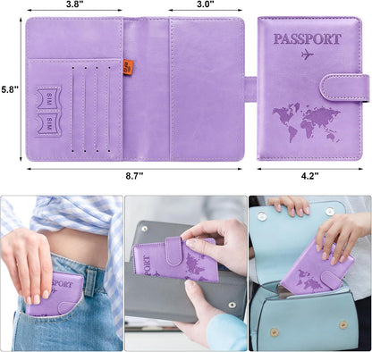 Eoehro Passport Holder for Travel Essentials, Passport Wallet Cover Case for Travel Must Haves Accessories,Passport Book Holders for Women and Men(black)