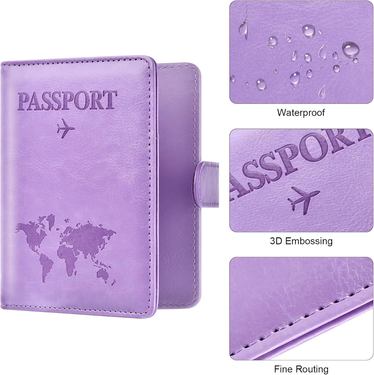Eoehro Passport Holder for Travel Essentials, Passport Wallet Cover Case for Travel Must Haves Accessories,Passport Book Holders for Women and Men(black)