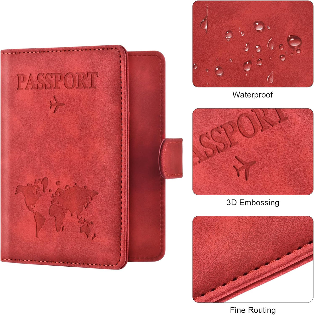 Eoehro Passport Holder for Travel Essentials, Passport Wallet Cover Case for Travel Must Haves Accessories,Passport Book Holders for Women and Men(black)