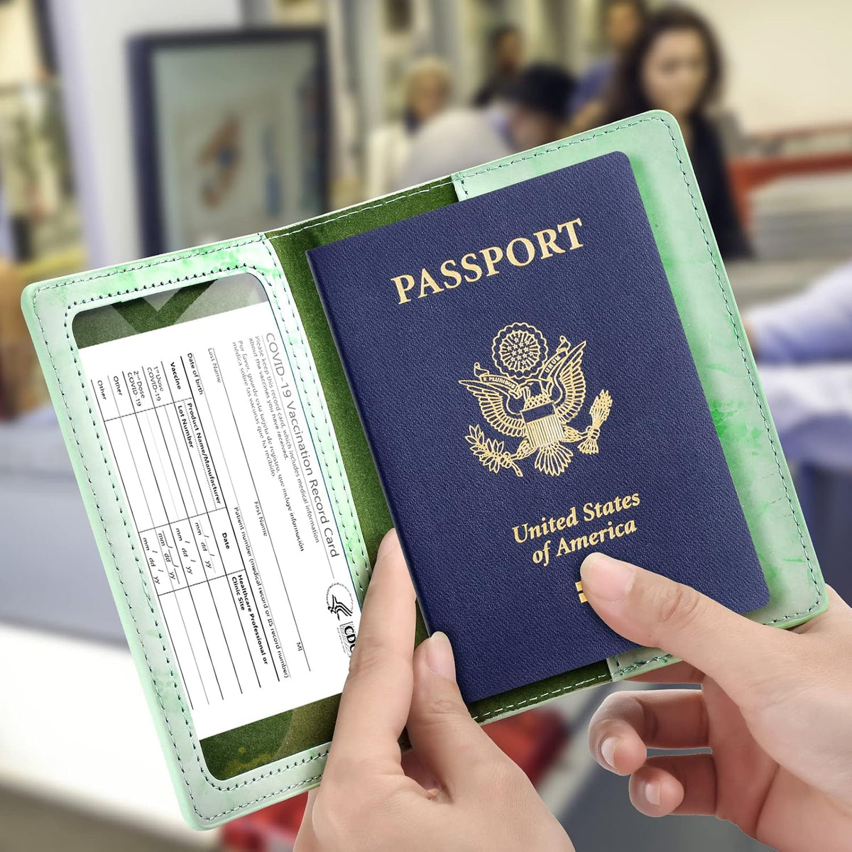 Eoehro Passport Holder for Travel Essentials, Passport Wallet Cover Case for Travel Must Haves Accessories,Passport Book Holders for Women and Men(black)