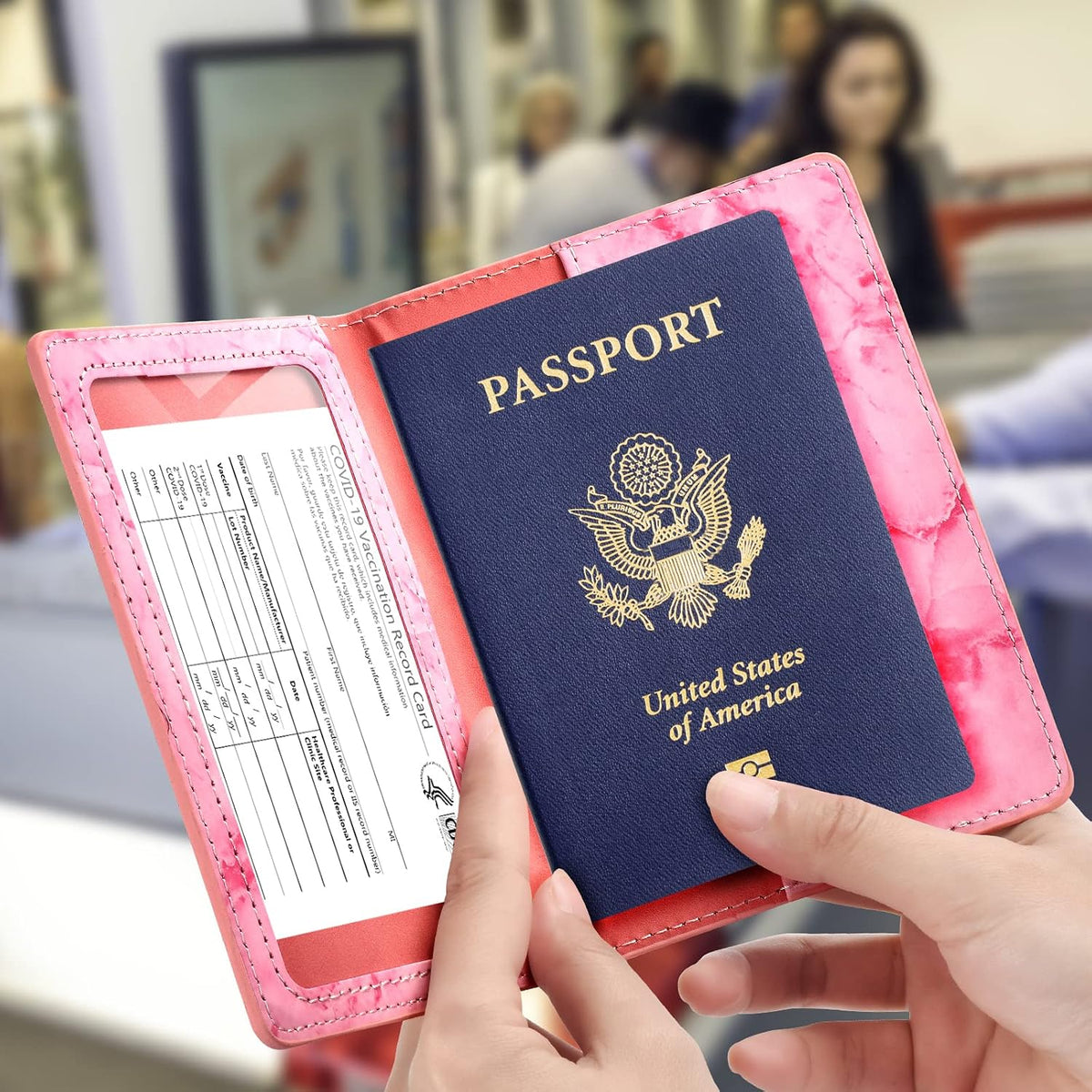 Eoehro Passport Holder for Travel Essentials, Passport Wallet Cover Case for Travel Must Haves Accessories,Passport Book Holders for Women and Men(black)