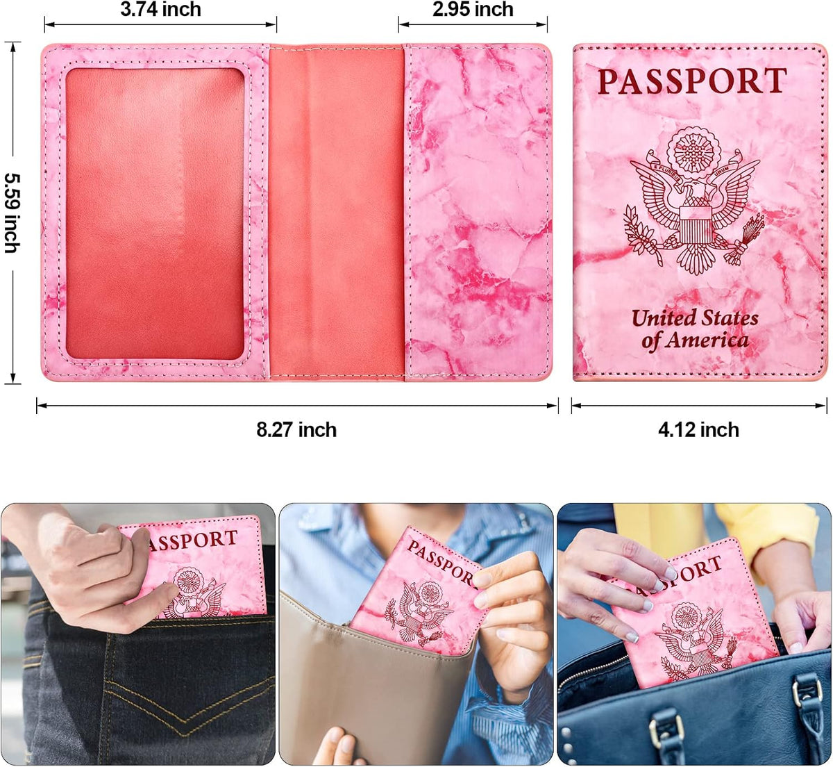 Eoehro Passport Holder for Travel Essentials, Passport Wallet Cover Case for Travel Must Haves Accessories,Passport Book Holders for Women and Men(black)