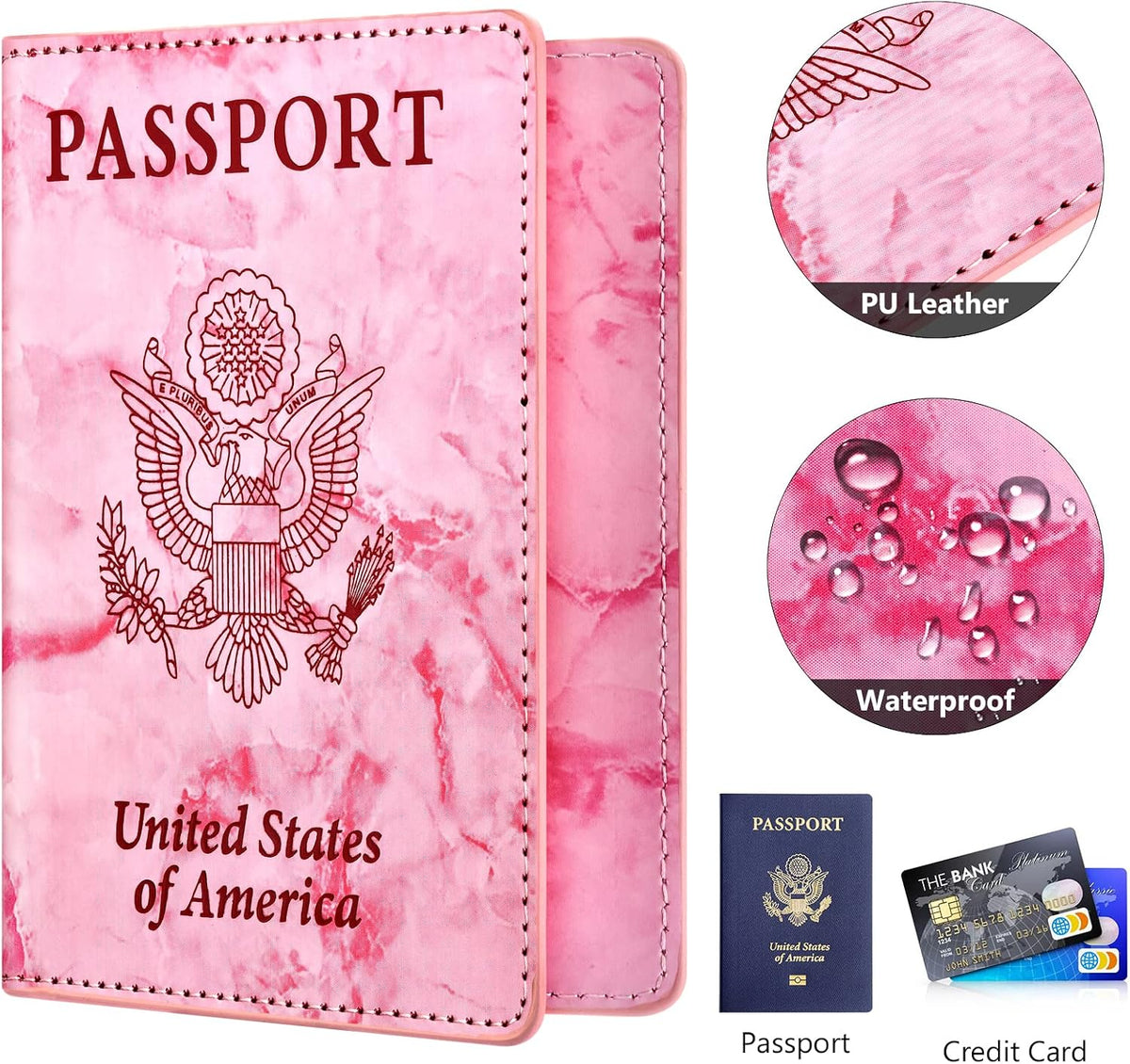 Eoehro Passport Holder for Travel Essentials, Passport Wallet Cover Case for Travel Must Haves Accessories,Passport Book Holders for Women and Men(black)