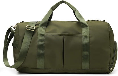 Sports Gym Duffel Bag for Men or Women Waterproof Weekender Travel Bag with Shoes Compartment Dry and Wet Separation for Training Swim Yoga(Blue)