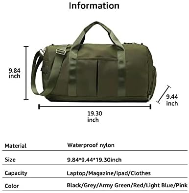 Sports Gym Duffel Bag for Men or Women Waterproof Weekender Travel Bag with Shoes Compartment Dry and Wet Separation for Training Swim Yoga(Blue)