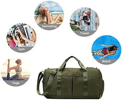 Sports Gym Duffel Bag for Men or Women Waterproof Weekender Travel Bag with Shoes Compartment Dry and Wet Separation for Training Swim Yoga(Blue)