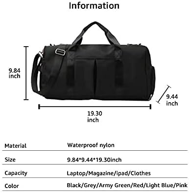 Sports Gym Duffel Bag for Men or Women Waterproof Weekender Travel Bag with Shoes Compartment Dry and Wet Separation for Training Swim Yoga(Blue)